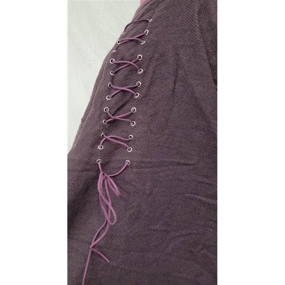 NWT Laundry Plum Lace Up Ruana Wrap Blanket Scarf 116830